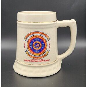 Bound Brook Fire Department 100th Anniversary Stein New Jersey NJ Has Crazing